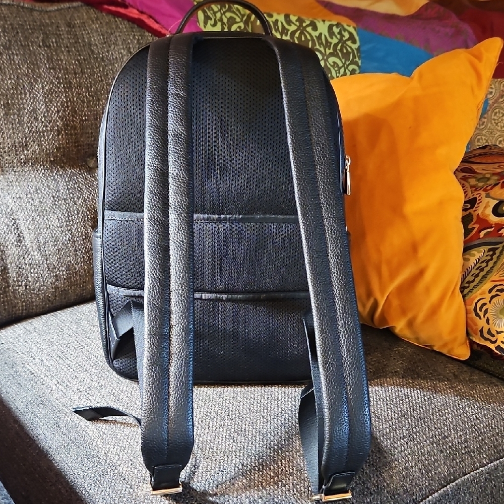Michael Kors Black Textured Women's Backpack - Picture 5 of 14